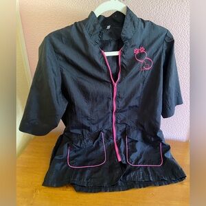 Women’s Groom Smock Black Pink Size M Groomer Jacket